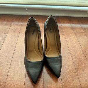 Classic Black Leather Heels